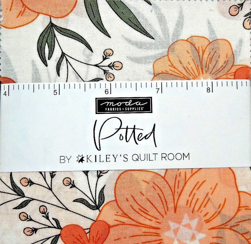 MODA  FABRICS "POTTED BY KILEY'S  QUILT ROOM"CHARM PACK BTCP Flowering Plants