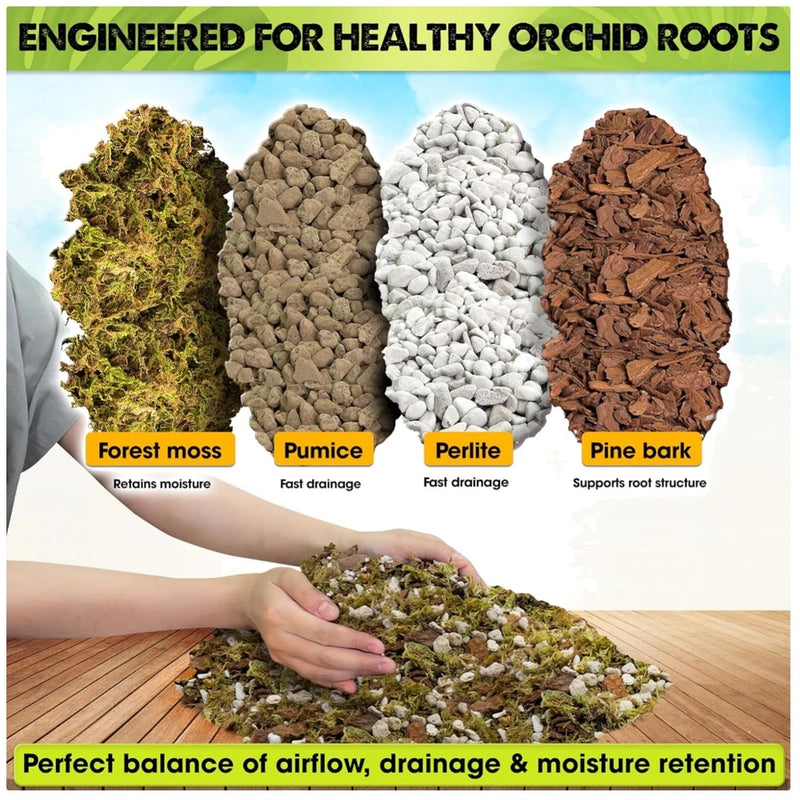 Orchid Potting Mix with Pumice & Perlite Natural Ingredients Orchids
