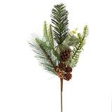 Set of 6 Artificial 18" Pine, Eucalyptus and Pinecone Floral Sprays Green Plant