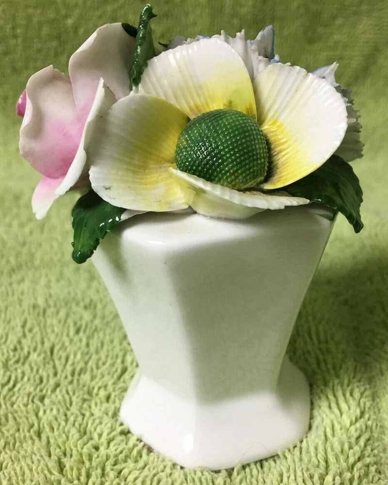 VTG Crown Royal Bone China Porcelain Flower Bouquet Rose/Poppy/ Carnation 3.5" Carnation
