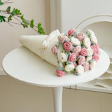 Crochet Flower Bouquet Throw Blanket, Handmade Knitted Blanket with Rose Flowers Carnation