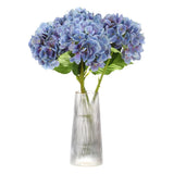 4pcs Artificial Hydrangea Flowers 18.5" Latex Faux Hydrangea Flower, Light Blue Hydrangea