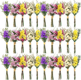 30 Pcs Mini Dried Floral Bouquets with Stem for Vase, Wedding, DIY Decor Dried Flower