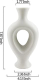 White Ceramic Flower Vase Minimalist Modern Home Decor Small Pampas Grass Vas... Pampas Grass