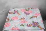 Silk Like Blue Pink Material Fabric Hydrangeas Floral Flowers 45" X 2 Yards Hydrangea