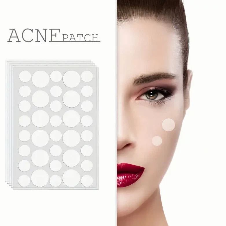 Hydrocolloid acne spot stickers with multiple circular dot patches on a sheet