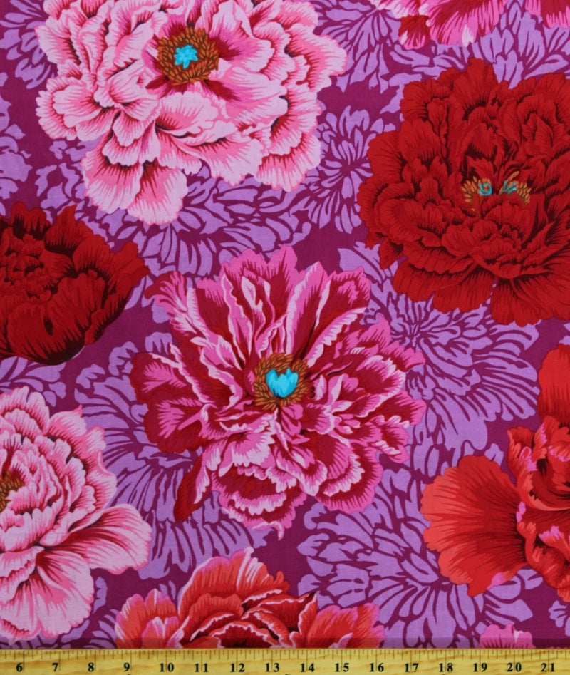 Cotton Kaffe Fassett Brocade Peony Floral Nature Fabric Print by Yard D409.36 Flowering Plants