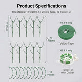 10 Pack Stackable Plant Support Stakes for Indoor Gardening and Plant Training Garden Plants