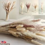 Natural Dried Pampas Grass Bouquet Tall Boho Total 75 Pcs.  Decor Wedding Party Pampas Grass