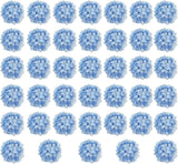Blue Hydrangea Artificial Flowers Bulk, 40 Pcs Faux 40 Pcs, Light Hydrangea