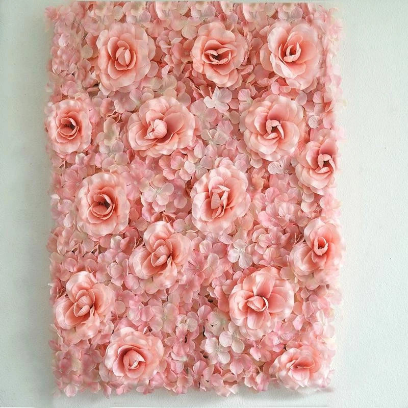 4 Blush Roses and Hydrangea Flowers Mat Wall Backdrop Panels Wedding Decorations Hydrangea