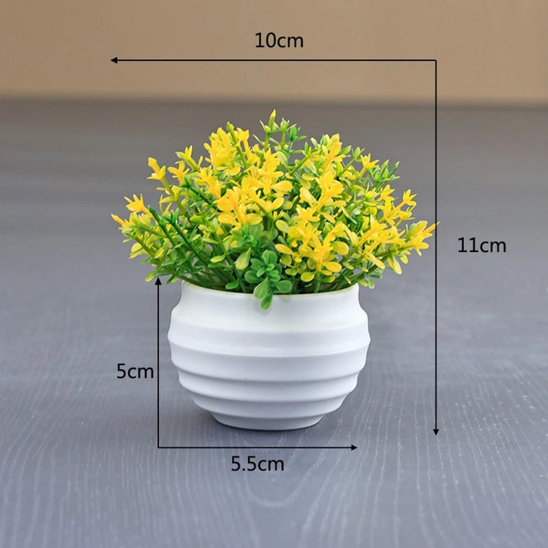 Small Faux Potted Plant Plastic Realistic Green Indoor Accent for Home Use Green Plant