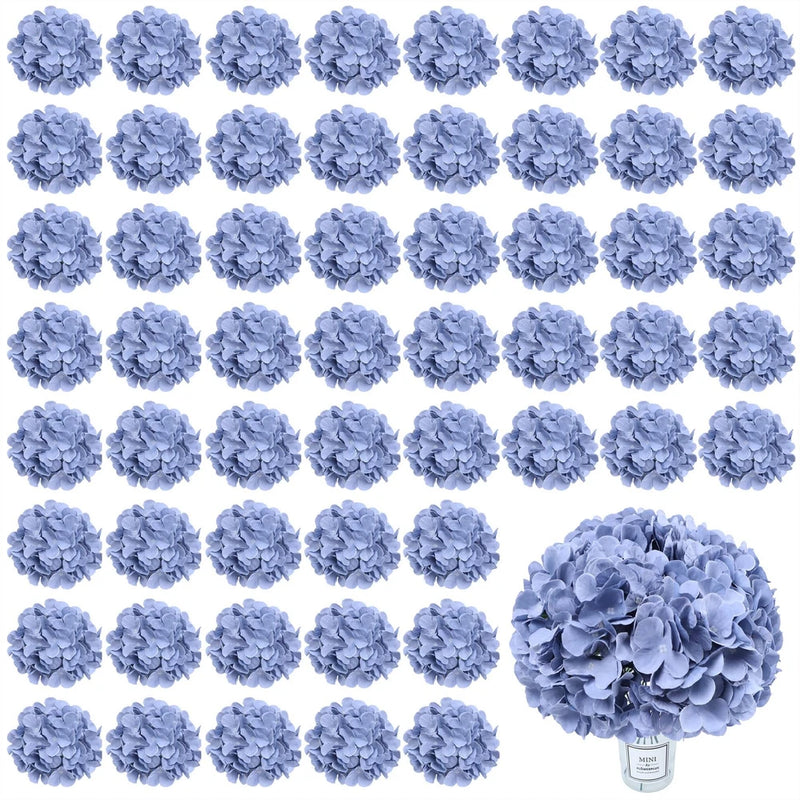 60 PCS Dusty Blue Hydrangea Artificial Flowers Bulk Realistic Fake Hydrangea ... Hydrangea
