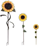 Decorative Sunflower Stake Garden Decor Metal Flower Yard Stake for Outdoor Lawn Sunflower