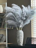 FOTEEWL 8 PCS Faux Pampas Grass Decor 43" Tall Fake Pompas Floral Large grey Pampas Grass