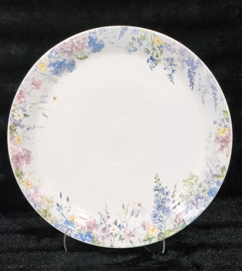 4 Pastel Watercolor Flowers Dinner Plates 10.3" Ceramic Easter Spring Hydrangeas Hydrangea