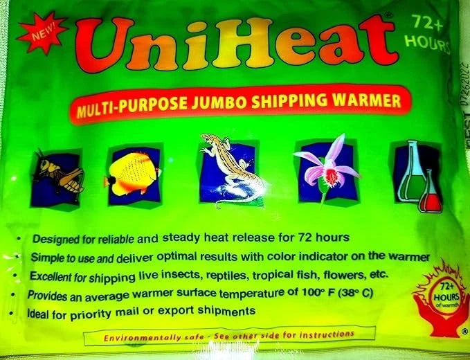 72+ hour shipping warmer heat pack in green package with Multi-Purpose text