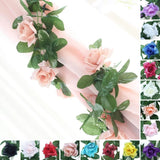 24 ft 3D Chain SILK ROSES GARLANDS Artificial Wedding Party Flowers Home SALE Bouquet