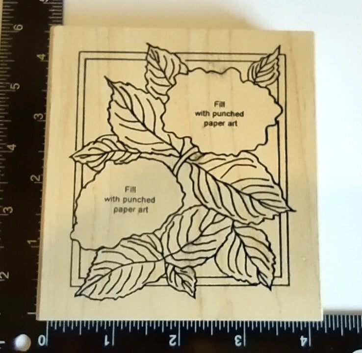 Make An Impression Rubber Stamp Punched Paper Art Hydrangea Poinsettia Flower Hydrangea
