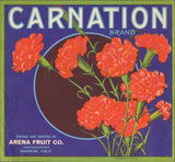 *Original* CARNATION Arena ANAHEIM Ca FLOWER Orange Crate Label NOT A COPY! Carnation