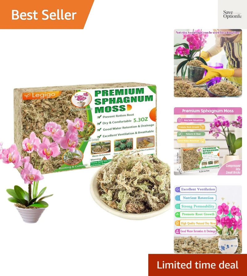 5.3oz  Sphagnum Moss Potting Mix- Natural Succulent Carnivorous Plants Moss D... Orchids