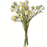 White Silk Daisy Flower Bouquet 6 Stems Artificial for Wedding Ceremony Decor Daisies