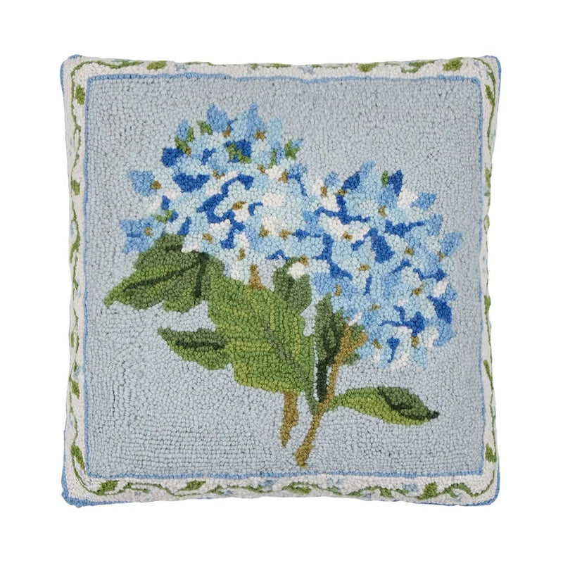 Blue Hydrangea Hook Pillow - Sally Eckman Roberts Hydrangea