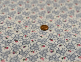 Tiny Posies* Pink Purple Green* on Tonal Blue *Peter Pan * 100% Cotton * 8