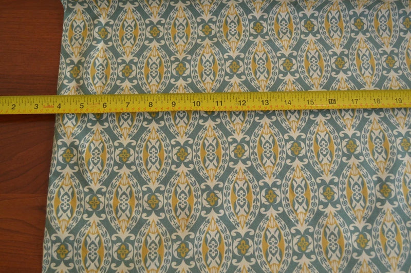 By 1/2 Yd, Green Cream Gold Floral Scrolls on Quilt, Marcus/Berringer/Deco, B297 Flowering Plants