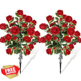 Lunmon 2pk 36" Artificial Camellia Tree Burgundy Garden Green Plant