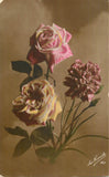 Postcard flowers La Favorite roses carnations Carnation