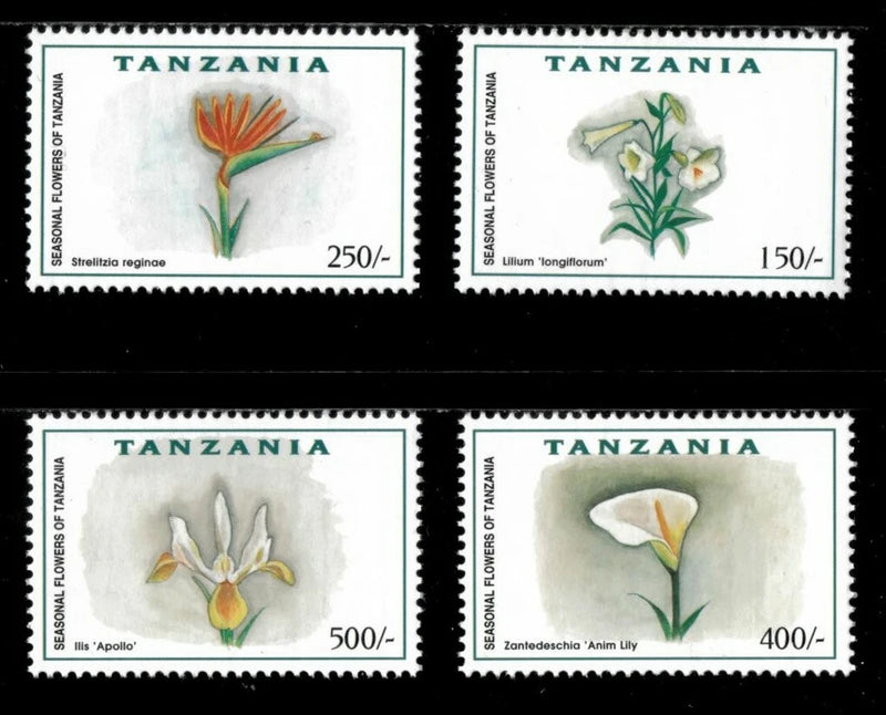 Tanzania 2001 - Seasonal Flowers, Lilies - Set of 4v - Scott 1961-64 - MNH Lily
