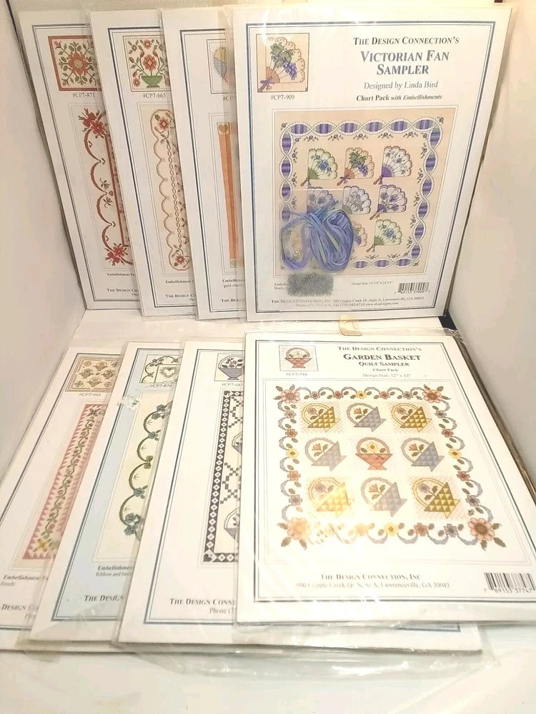 Design Connection Quilt Sampler Cross Stitch patterns, Your Choice! Bouquet