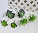 6 Artificial Grass Snow Lotus Mini Pine Tree Plastic Succulents Plants Green Plant