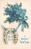 Horseshoe of Lily of the Valley & Bouquet of Forget-Me-Nots-Old New Year PC Lily