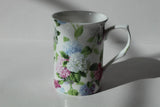Gracie Bone China Hydrangea 10 oz Ceramic Coffee / Tea Mug Hydrangea