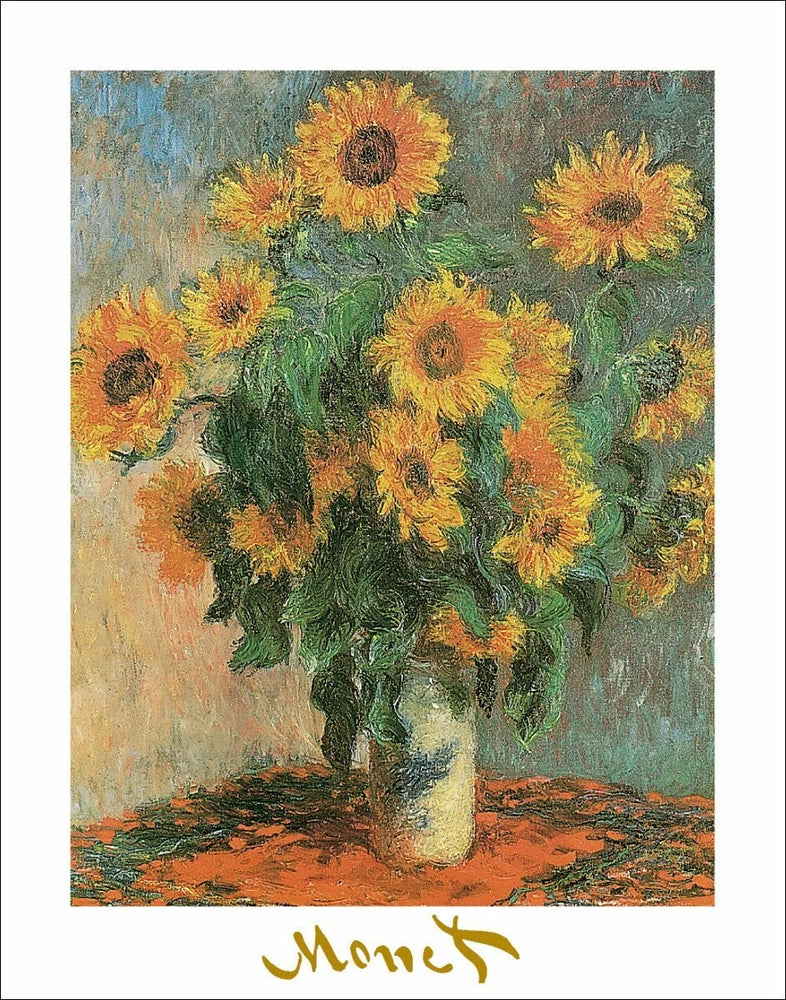 Sunflowers by Monet 1881 Poster - 22.5" x 28.5" Laminated Sunflower