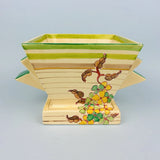 Clarice Cliff Bizarre 515 Art Deco Green Hydrangea Vase with Flower Frog c1933 Hydrangea