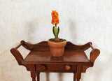 Dollhouse Potted Hyacinth Orange Flowering Plant in a Pot 1:12 Scale Miniature Flowering Plants