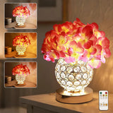 3 Color Artificial Hydrangea Flower Lamp Night Light with Remote Control, Home D Hydrangea