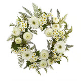 24 In. Artificial Mixed Daisies and Ranunculus Wreath Ranunculus
