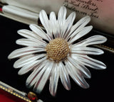 Large Vintage Style Daisy Flower Brooch Pin Silver Tone Jewellery Daisies