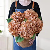 JINWOE 5Pcs Silk Hydrangea Artificial Flowers 20" Lifelike Boho Decor Indoor Hydrangea