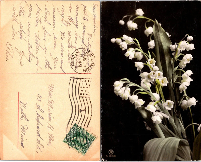 Lily of the Valley, Flower Postcards used 55071 Lily
