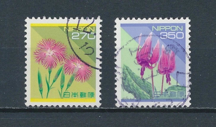 Japan   2165-6  Used, Wild Pink & Adder's Tongue Lily, 1994 Lily