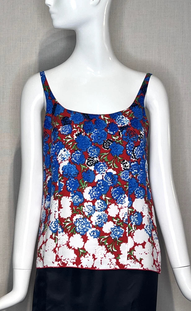 Spring Summer RESORT Marc Jacobs Floral Carnation Print Rayon Tank Top Size 4 Carnation