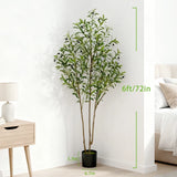 6ft Artificial Olive Tree Potted Faux Olive Silk Tree Realistic Plant Tree Decor Green Plant