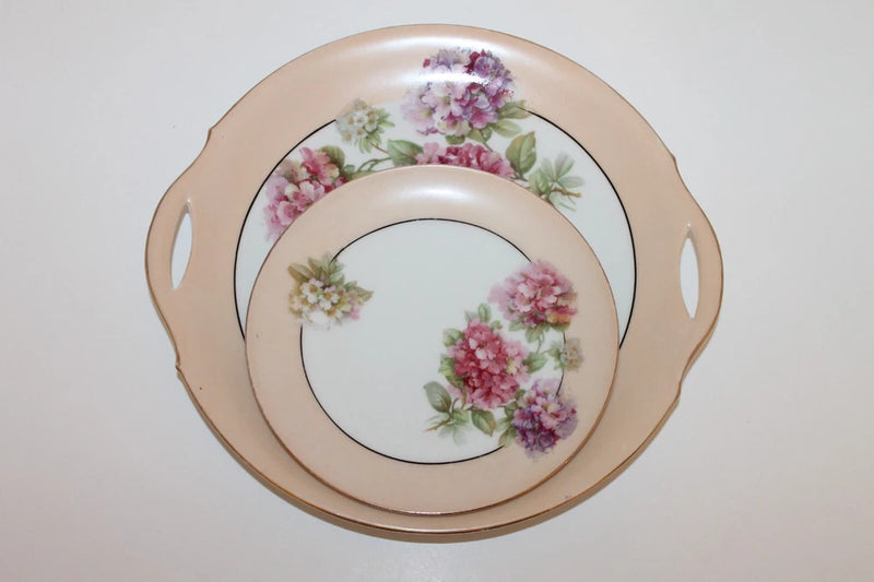 Vintage PM Bavaria Hydrangea Flowers Coordinated Place Setting Plates Hydrangea