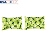 Set of 2 Outdoor Lumbar Pillows Water Resistant Quick Dry Comfort Stylish Design Hydrangea