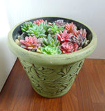 Set of 14 Artificial Flocking Mini Plants Succulents Grass Garden Landscape Green Plant